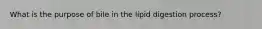 What is the purpose of bile in the lipid digestion process?