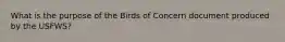 What is the purpose of the Birds of Concern document produced by the USFWS?