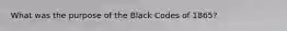 What was the purpose of the Black Codes of 1865?