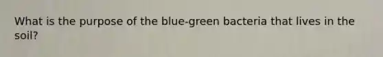 What is the purpose of the blue-green bacteria that lives in the soil?