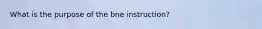 What is the purpose of the bne instruction?