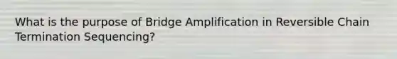 What is the purpose of Bridge Amplification in Reversible Chain Termination Sequencing?