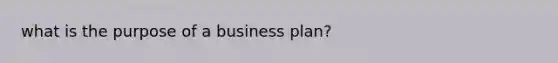 what is the purpose of a business plan?