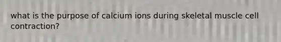 what is the purpose of calcium ions during skeletal muscle cell contraction?