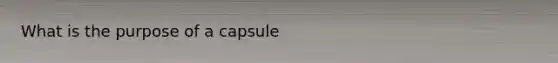 What is the purpose of a capsule