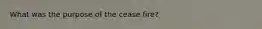 What was the purpose of the cease fire?