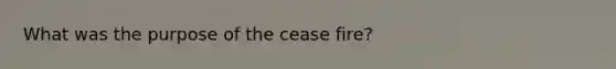 What was the purpose of the cease fire?