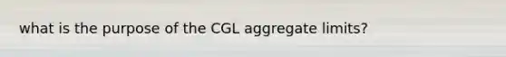 what is the purpose of the CGL aggregate limits?