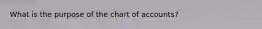 What is the purpose of the chart of accounts?