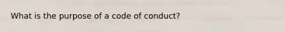 What is the purpose of a code of conduct?