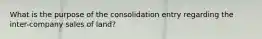 What is the purpose of the consolidation entry regarding the inter-company sales of land?