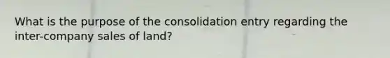 What is the purpose of the consolidation entry regarding the inter-company sales of land?