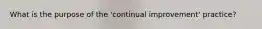 What is the purpose of the 'continual improvement' practice?