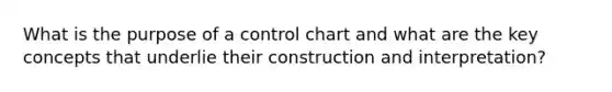 What is the purpose of a control chart and what are the key concepts that underlie their construction and interpretation?