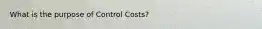 What is the purpose of Control Costs?
