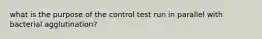 what is the purpose of the control test run in parallel with bacterial agglutination?