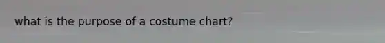what is the purpose of a costume chart?