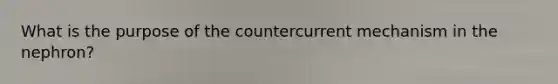 What is the purpose of the countercurrent mechanism in the nephron?