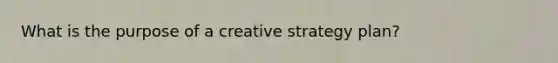 What is the purpose of a creative strategy plan?