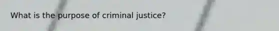 What is the purpose of criminal justice?