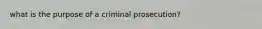 what is the purpose of a criminal prosecution?