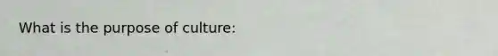 What is the purpose of culture: