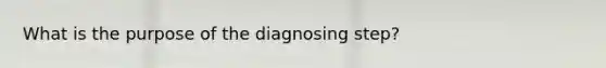 What is the purpose of the diagnosing step?