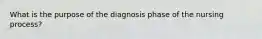 What is the purpose of the diagnosis phase of the nursing process?