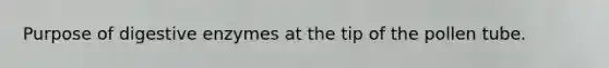 Purpose of digestive enzymes at the tip of the pollen tube.