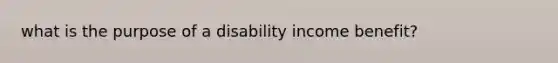 what is the purpose of a disability income benefit?