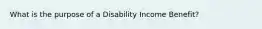 What is the purpose of a Disability Income Benefit?