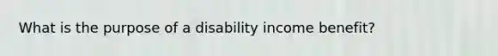 What is the purpose of a disability income benefit?