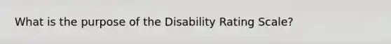 What is the purpose of the Disability Rating Scale?