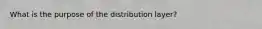 What is the purpose of the distribution layer?