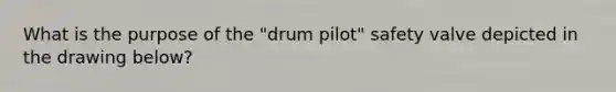 What is the purpose of the "drum pilot" safety valve depicted in the drawing below?