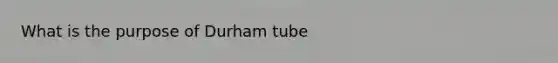 What is the purpose of Durham tube