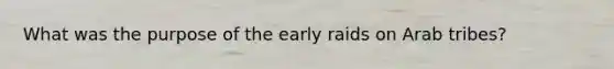 What was the purpose of the early raids on Arab tribes?