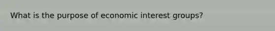 What is the purpose of economic interest groups?