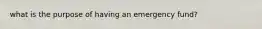 what is the purpose of having an emergency fund?