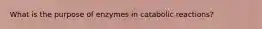 What is the purpose of enzymes in catabolic reactions?