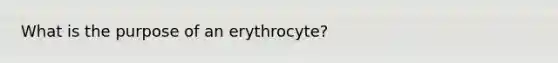 What is the purpose of an erythrocyte?