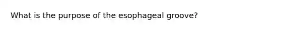 What is the purpose of the esophageal groove?