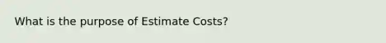 What is the purpose of Estimate Costs?