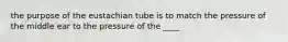 the purpose of the eustachian tube is to match the pressure of the middle ear to the pressure of the ____