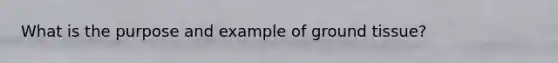 What is the purpose and example of ground tissue?