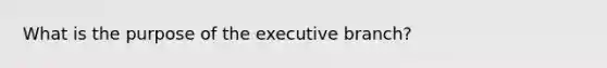 What is the purpose of the executive branch?