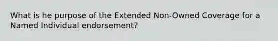 What is he purpose of the Extended Non-Owned Coverage for a Named Individual endorsement?