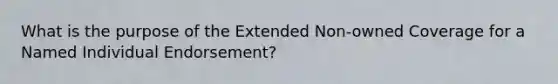 What is the purpose of the Extended Non-owned Coverage for a Named Individual Endorsement?