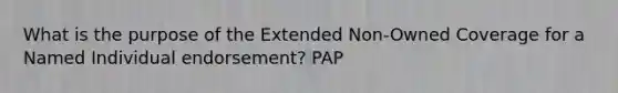 What is the purpose of the Extended Non-Owned Coverage for a Named Individual endorsement? PAP