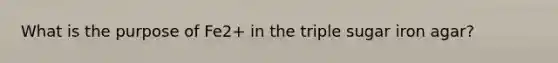 What is the purpose of Fe2+ in the triple sugar iron agar?